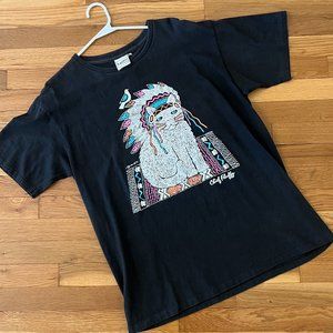 Vintage 90s Cat Chief Fluffy Glitter Print Lynee Apparel T-Shirt – Unisex Large